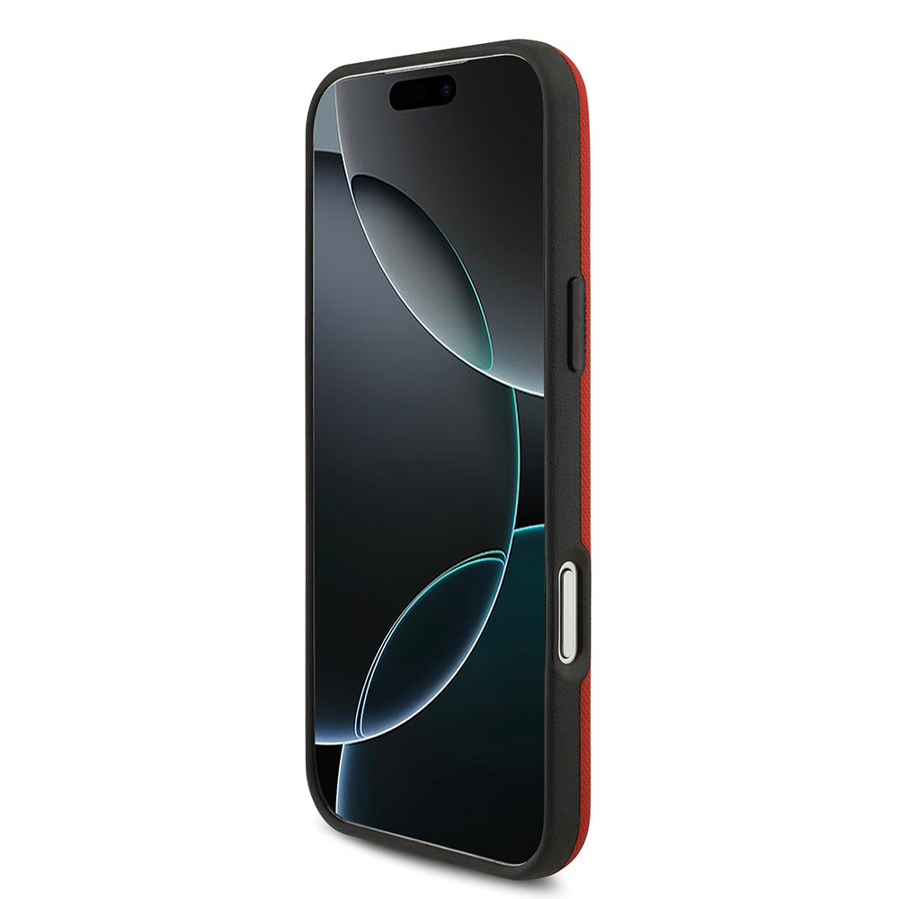 BMW iPhone 17 Pro Max Orjinal Lisanslı M-safe Şarj Özellikli Metal Logolu Delikli M Dizayn Deri Kılıf