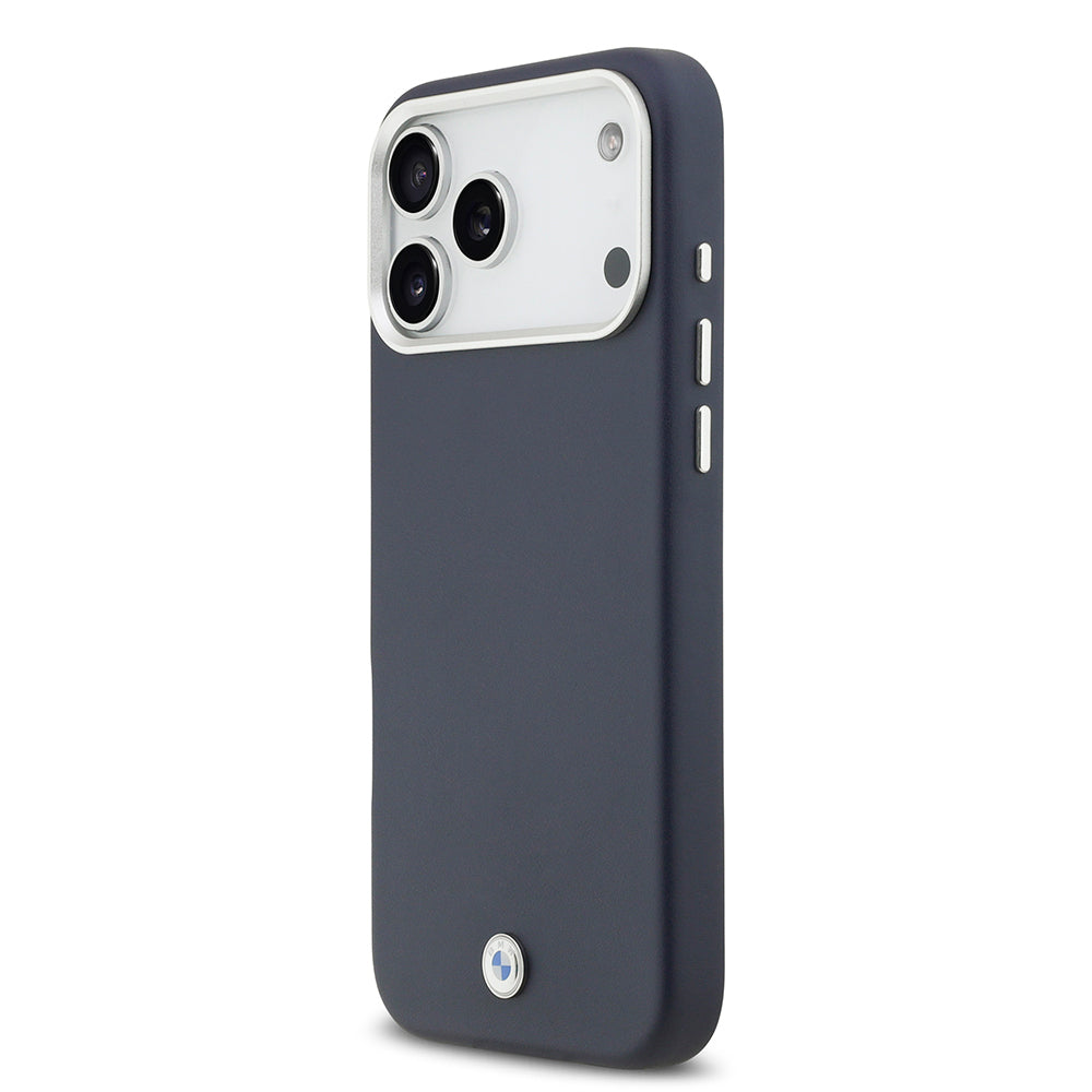 BMW iPhone 17 Pro Max Orjinal Lisanslı M-safe Şarj Özellikli Metal Logolu Tam Kaplama Deri Kılıf