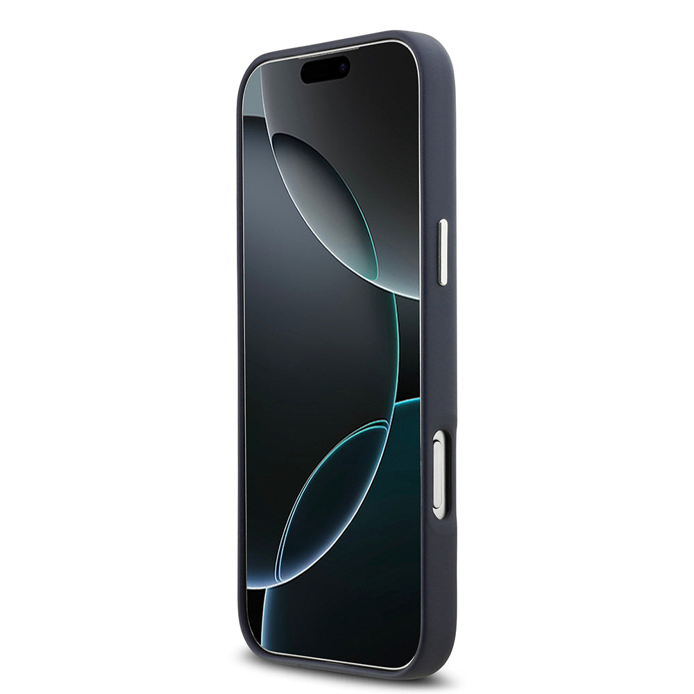 BMW iPhone 17 Pro Max Orjinal Lisanslı M-safe Şarj Özellikli Metal Logolu Tam Kaplama Deri Kılıf