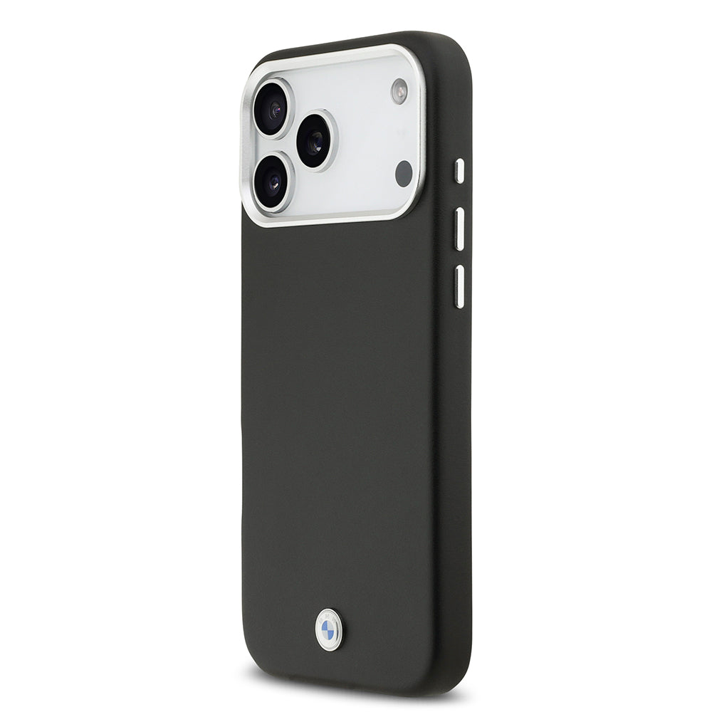 BMW iPhone 17 Pro Max Orjinal Lisanslı M-safe Şarj Özellikli Metal Logolu Tam Kaplama Deri Kılıf