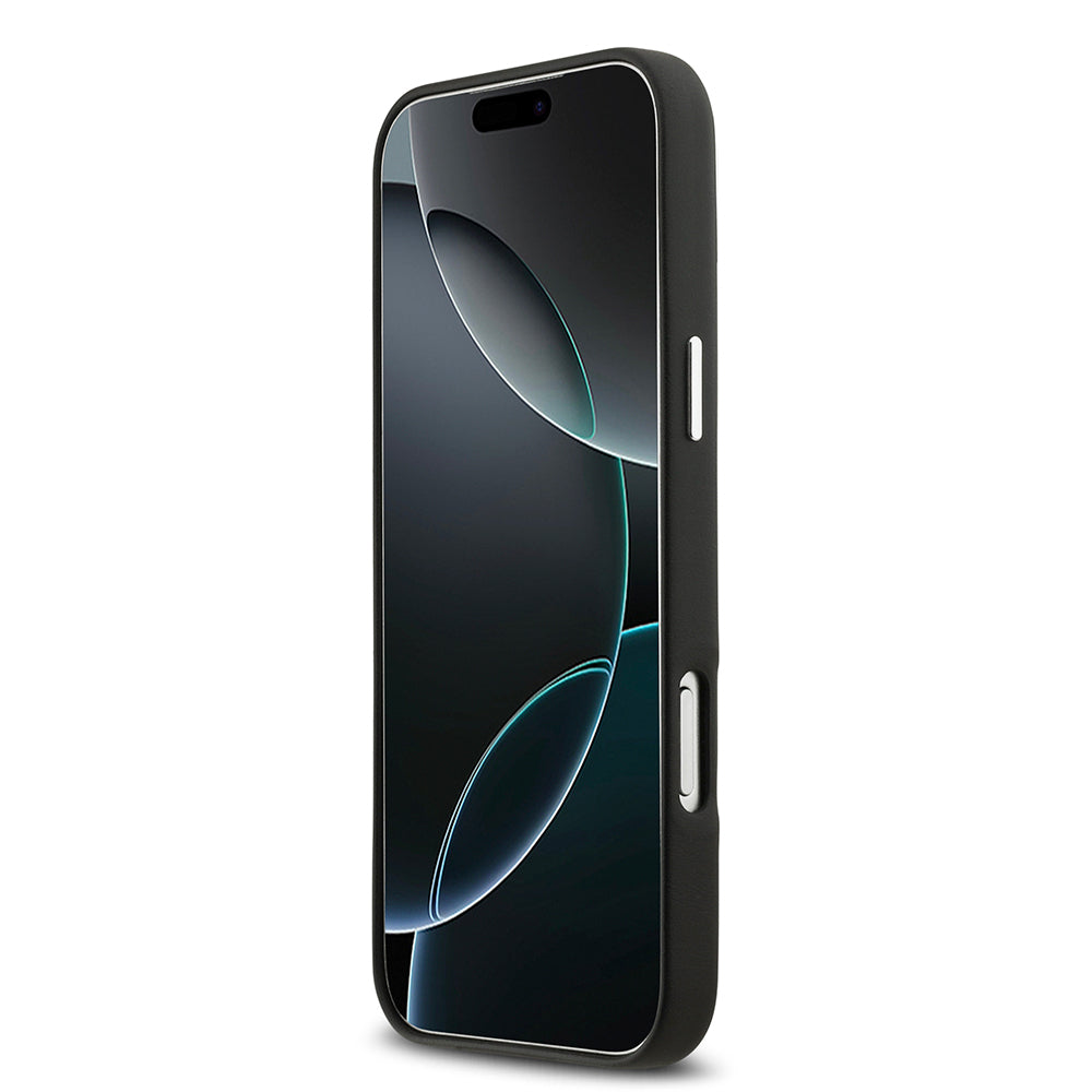 BMW iPhone 17 Pro Max Orjinal Lisanslı M-safe Şarj Özellikli Metal Logolu Tam Kaplama Deri Kılıf