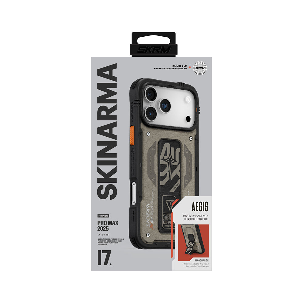 Skinarma Aegis iPhone 17 Pro Max Desenli Airbag Tasarımlı Standlı Kılıf