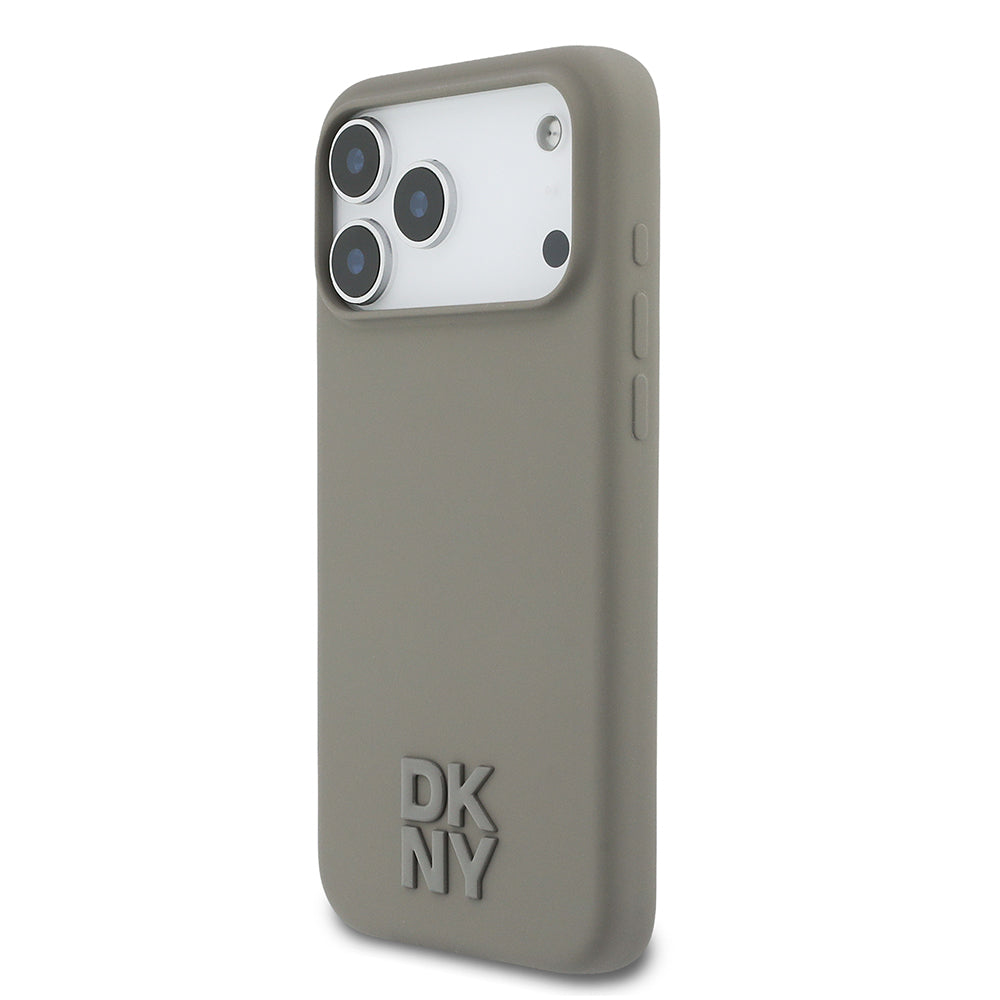 DKNY iPhone 17 Pro Max Orjinal Lisanslı M-safe Şarj Özellikli Metal Logolu Silikon Telefon Kılıfı