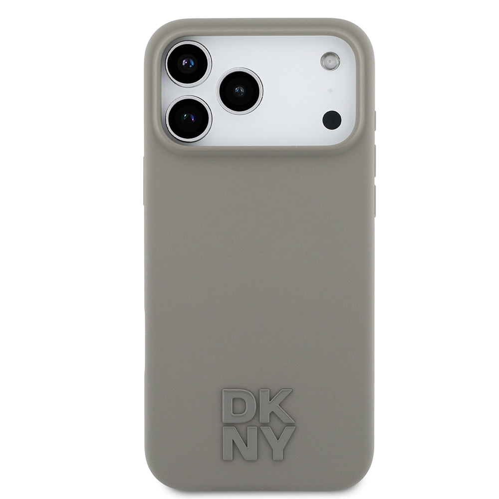 DKNY iPhone 17 Pro Max Orjinal Lisanslı M-safe Şarj Özellikli Metal Logolu Silikon Telefon Kılıfı