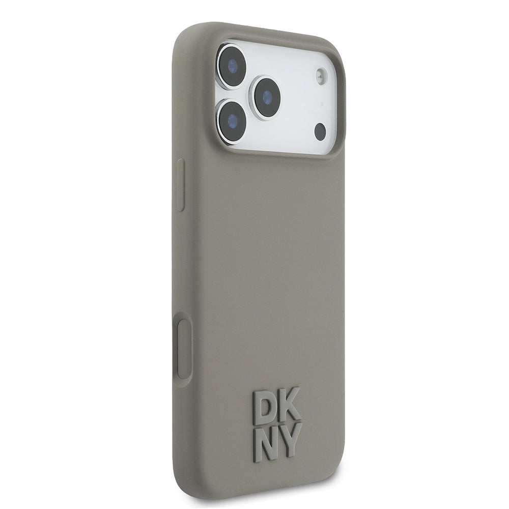 DKNY iPhone 17 Pro Max Orjinal Lisanslı M-safe Şarj Özellikli Metal Logolu Silikon Telefon Kılıfı