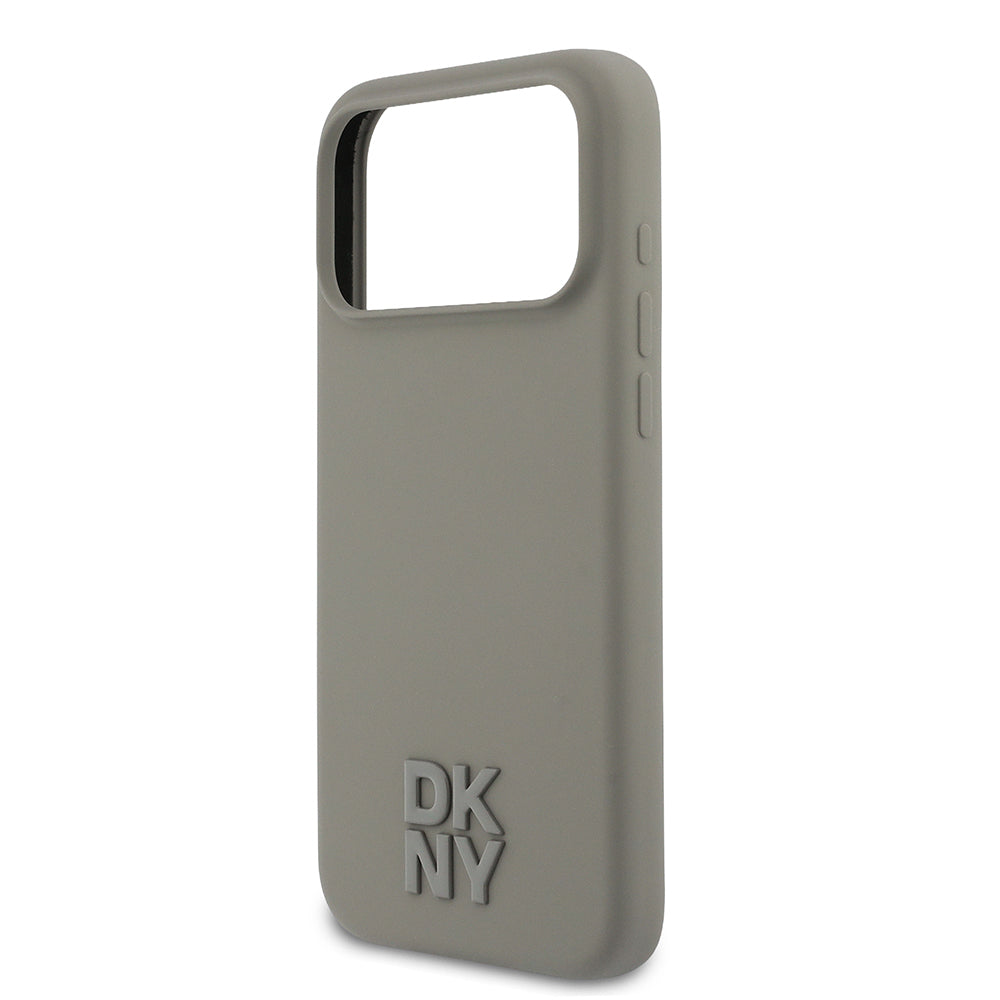 DKNY iPhone 17 Pro Max Orjinal Lisanslı M-safe Şarj Özellikli Metal Logolu Silikon Telefon Kılıfı