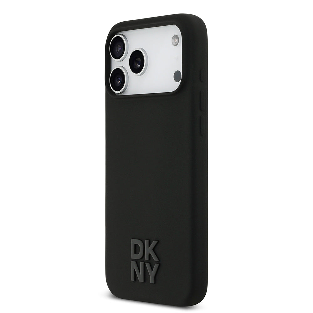 DKNY iPhone 17 Pro Max Orjinal Lisanslı M-safe Şarj Özellikli Metal Logolu Silikon Telefon Kılıfı