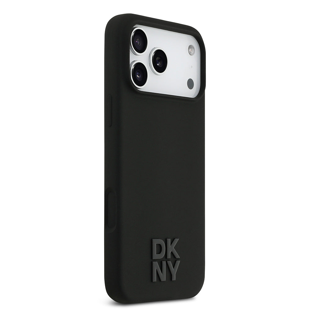 DKNY iPhone 17 Pro Max Orjinal Lisanslı M-safe Şarj Özellikli Metal Logolu Silikon Telefon Kılıfı
