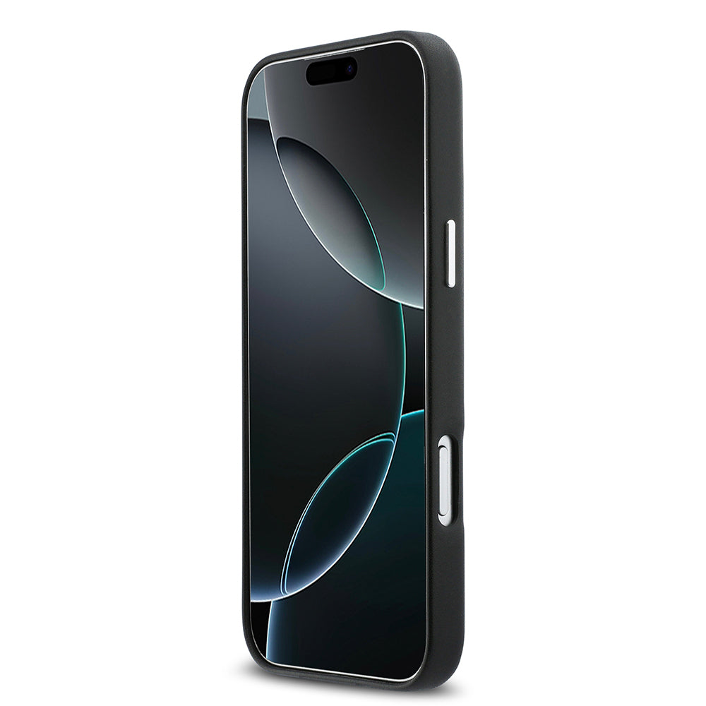 DKNY iPhone 17 Pro Max Orjinal Lisanslı M-safe Şarj Özellikli PU Büyük Dikey Logolu Kılıf