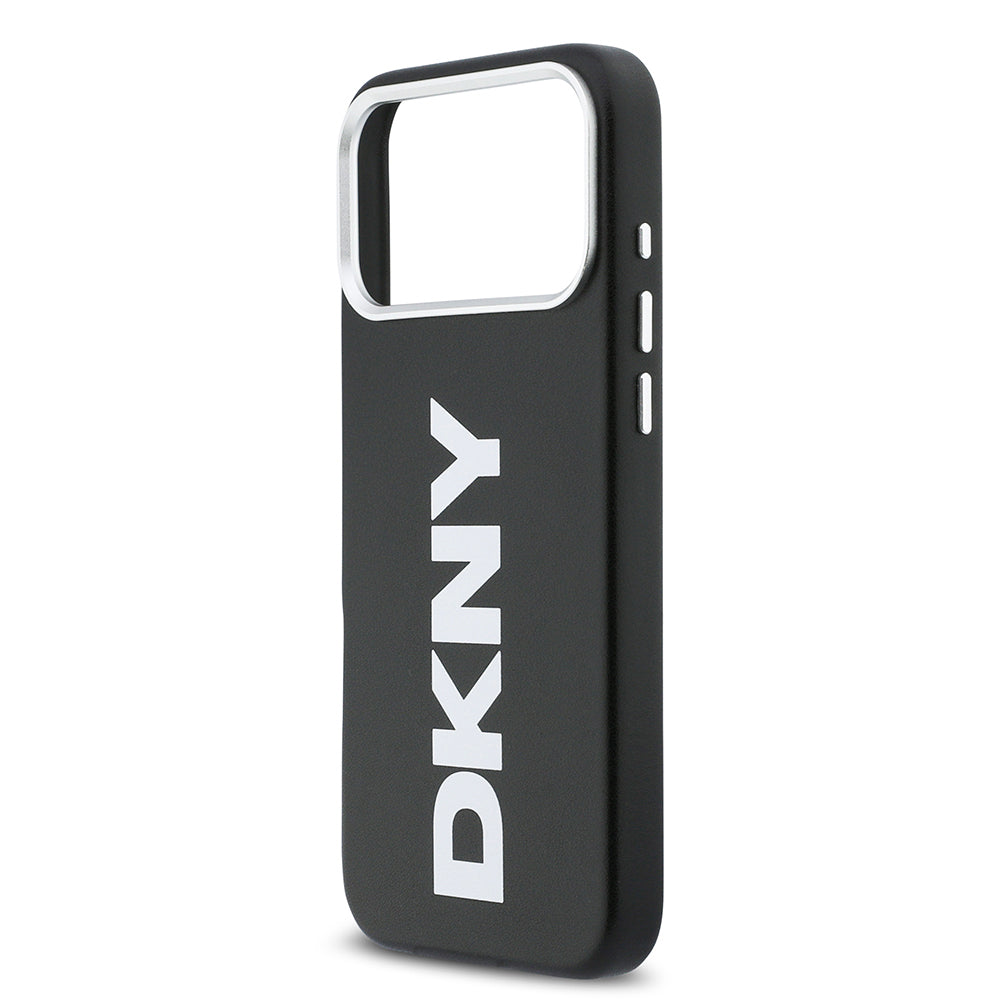 DKNY iPhone 17 Pro Max Orjinal Lisanslı M-safe Şarj Özellikli PU Büyük Dikey Logolu Kılıf