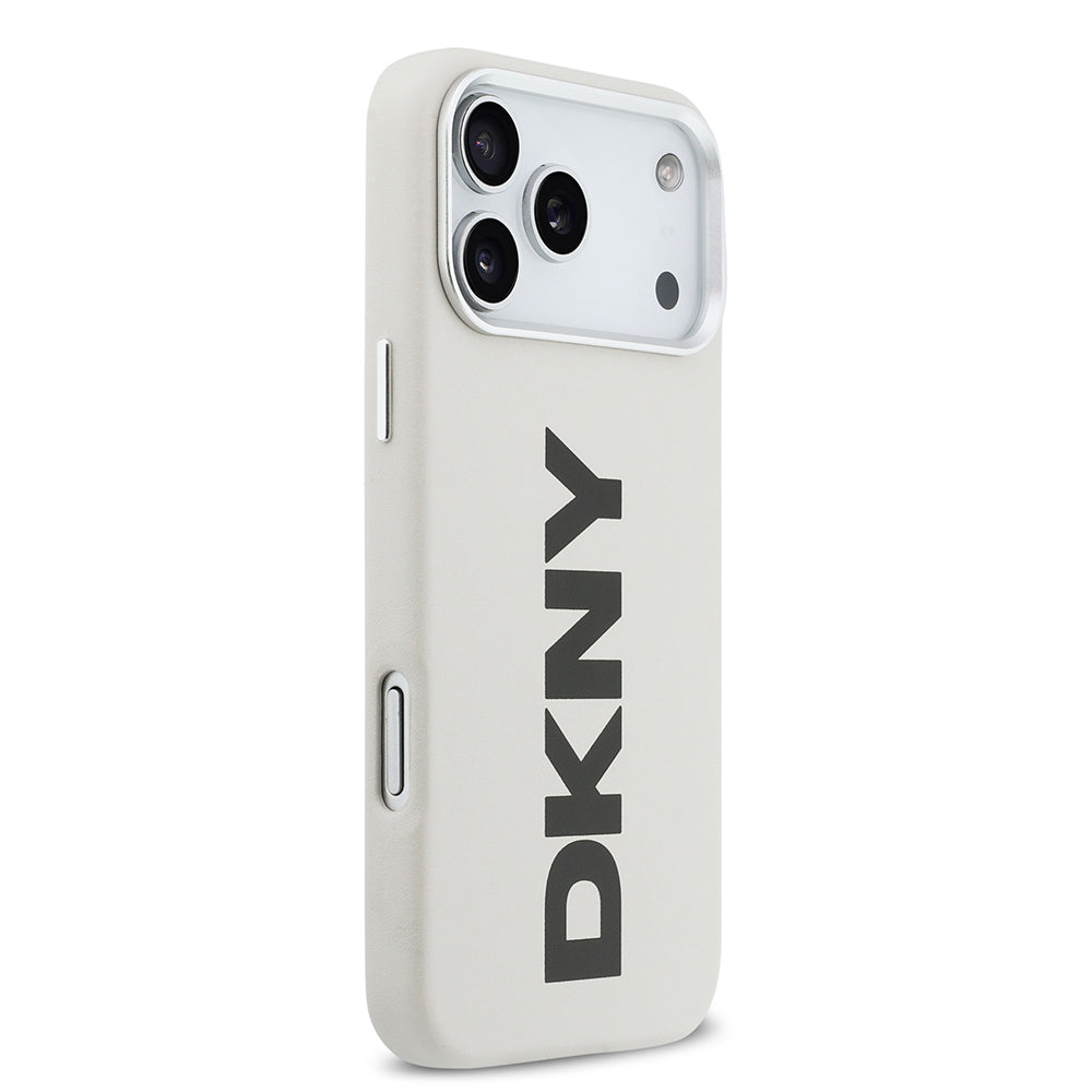 DKNY iPhone 17 Pro Max Orjinal Lisanslı M-safe Şarj Özellikli PU Büyük Dikey Logolu Kılıf
