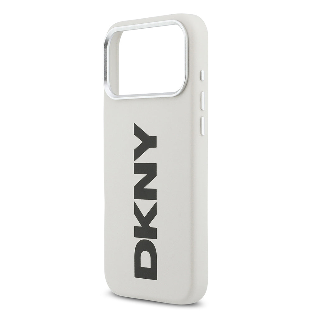 DKNY iPhone 17 Pro Max Orjinal Lisanslı M-safe Şarj Özellikli PU Büyük Dikey Logolu Kılıf