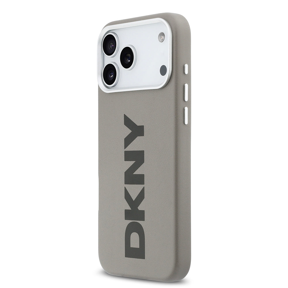DKNY iPhone 17 Pro Max Orjinal Lisanslı M-safe Şarj Özellikli PU Büyük Dikey Logolu Kılıf