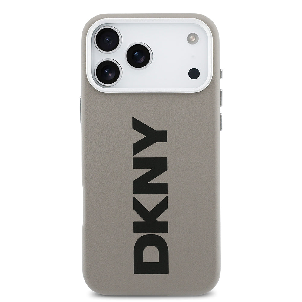 DKNY iPhone 17 Pro Max Orjinal Lisanslı M-safe Şarj Özellikli PU Büyük Dikey Logolu Kılıf