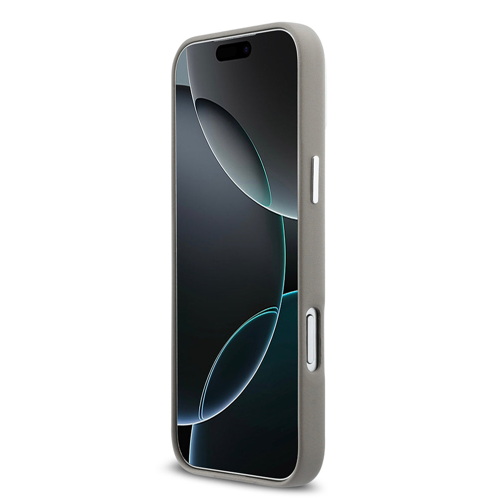 DKNY iPhone 17 Pro Max Orjinal Lisanslı M-safe Şarj Özellikli PU Büyük Dikey Logolu Kılıf