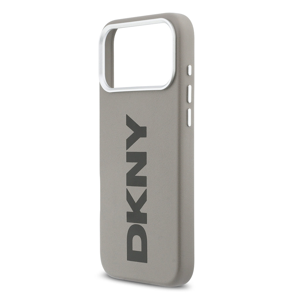 DKNY iPhone 17 Pro Max Orjinal Lisanslı M-safe Şarj Özellikli PU Büyük Dikey Logolu Kılıf