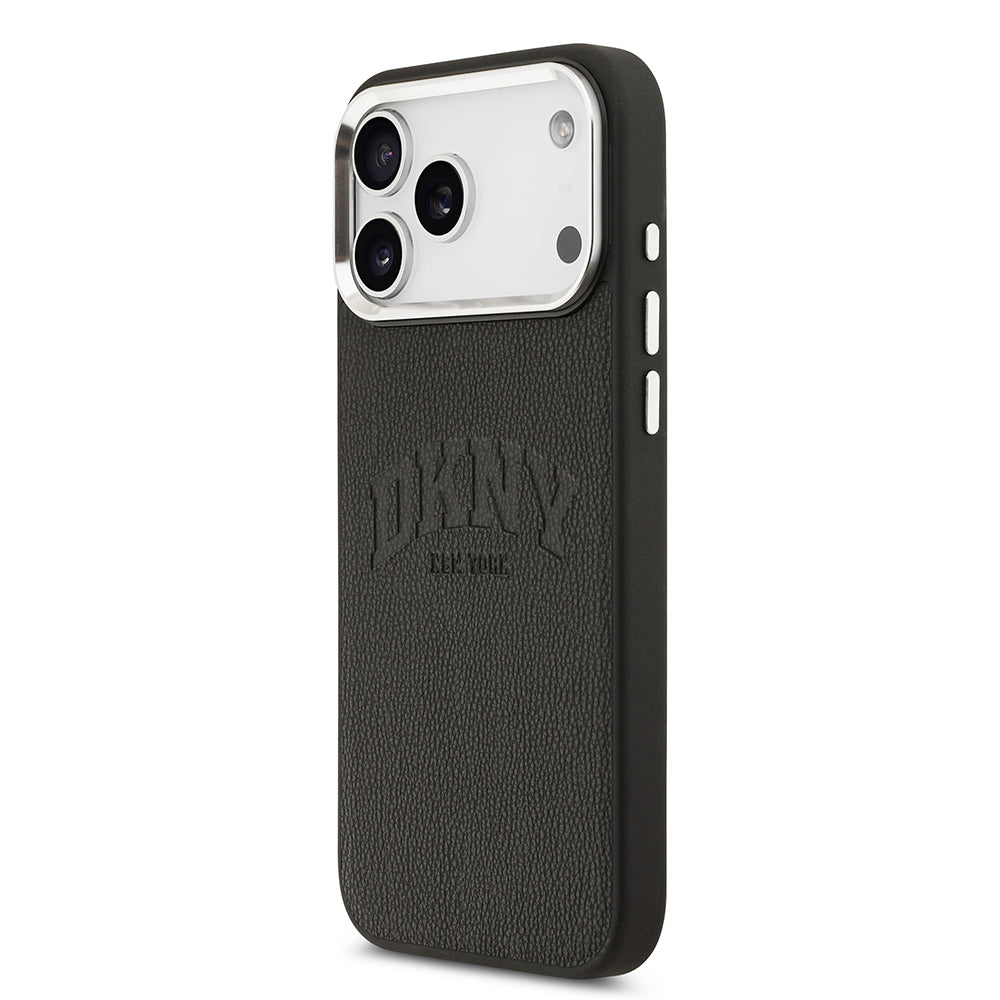 DKNY iPhone 17 Pro Max Orjinal Lisanslı M-safe Şarj Özellikli PU Deri Kabartmalı Kılıf