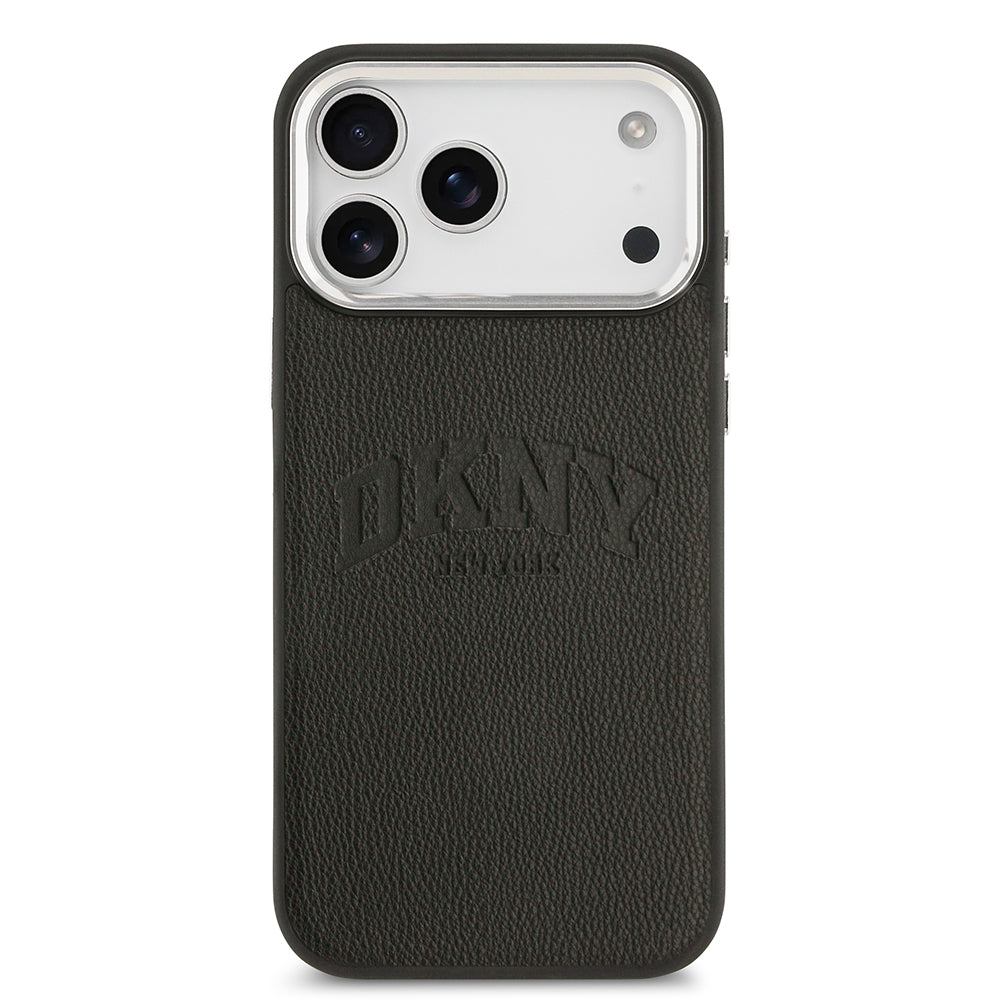 DKNY iPhone 17 Pro Max Orjinal Lisanslı M-safe Şarj Özellikli PU Deri Kabartmalı Kılıf