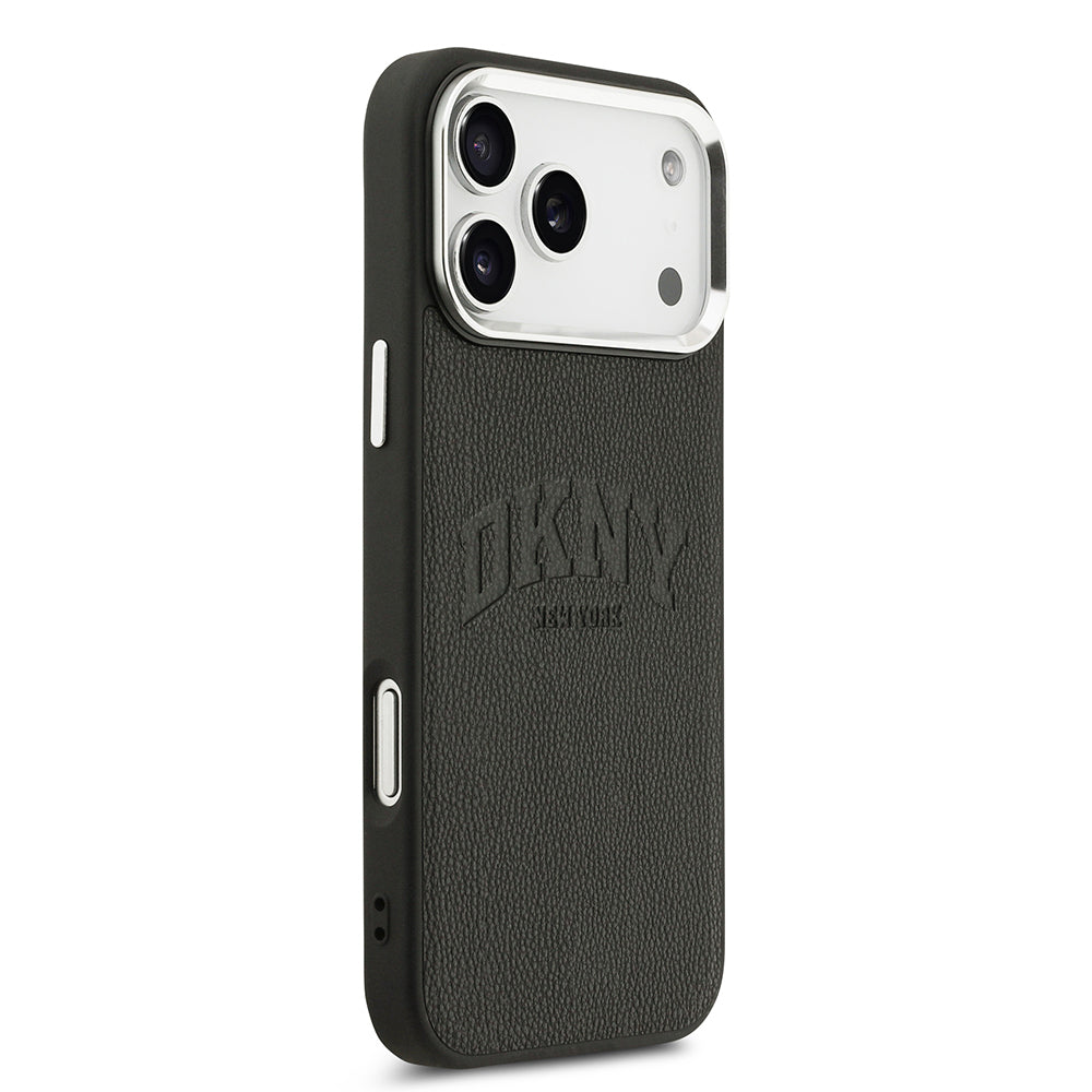 DKNY iPhone 17 Pro Max Orjinal Lisanslı M-safe Şarj Özellikli PU Deri Kabartmalı Kılıf