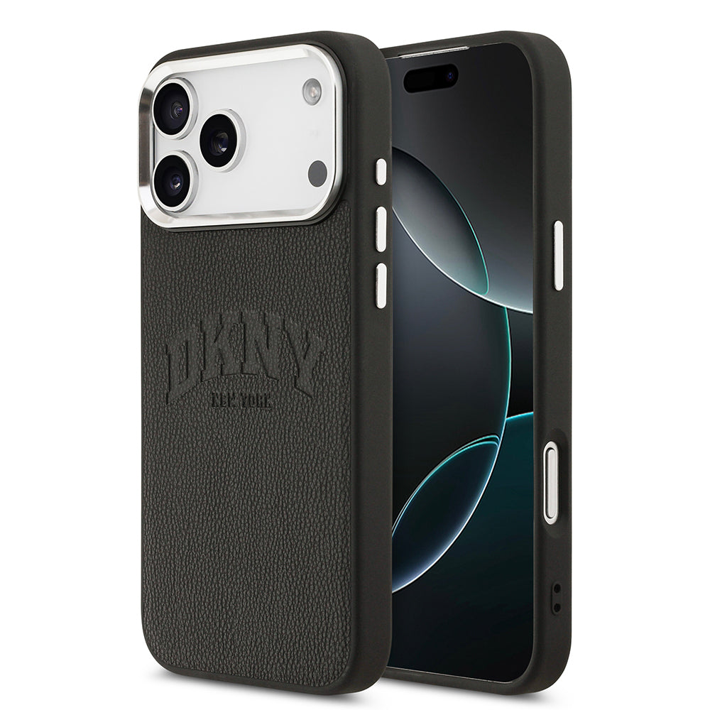 DKNY iPhone 17 Pro Max Orjinal Lisanslı M-safe Şarj Özellikli PU Deri Kabartmalı Kılıf