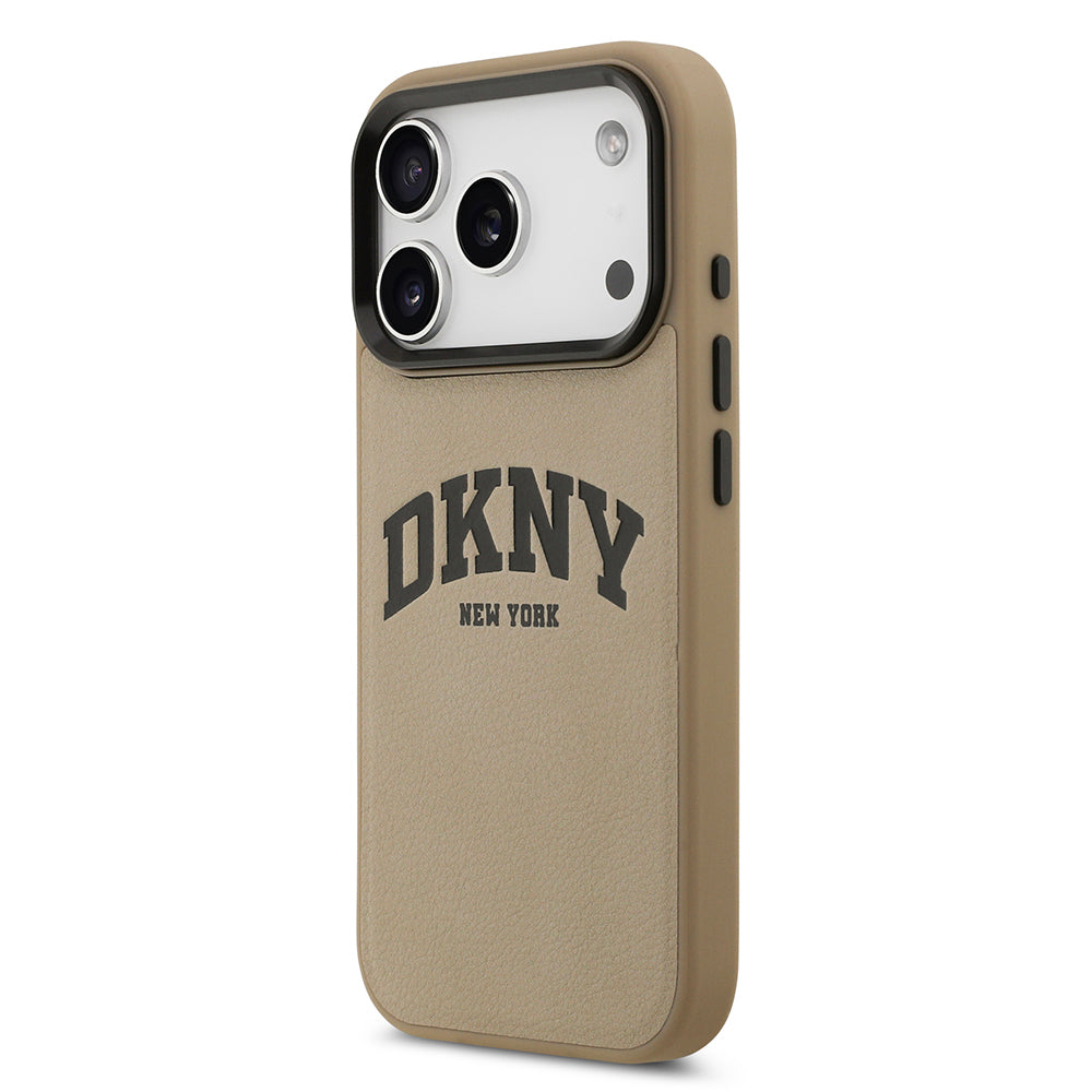 DKNY iPhone 17 Pro Max Orjinal Lisanslı M-safe Şarj Özellikli PU Deri Kabartmalı Kılıf