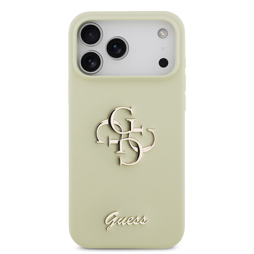 Guess iPhone 17 Pro Max Orjinal Lisanslı Grained Yazı Logolu Telefon Kılıfı