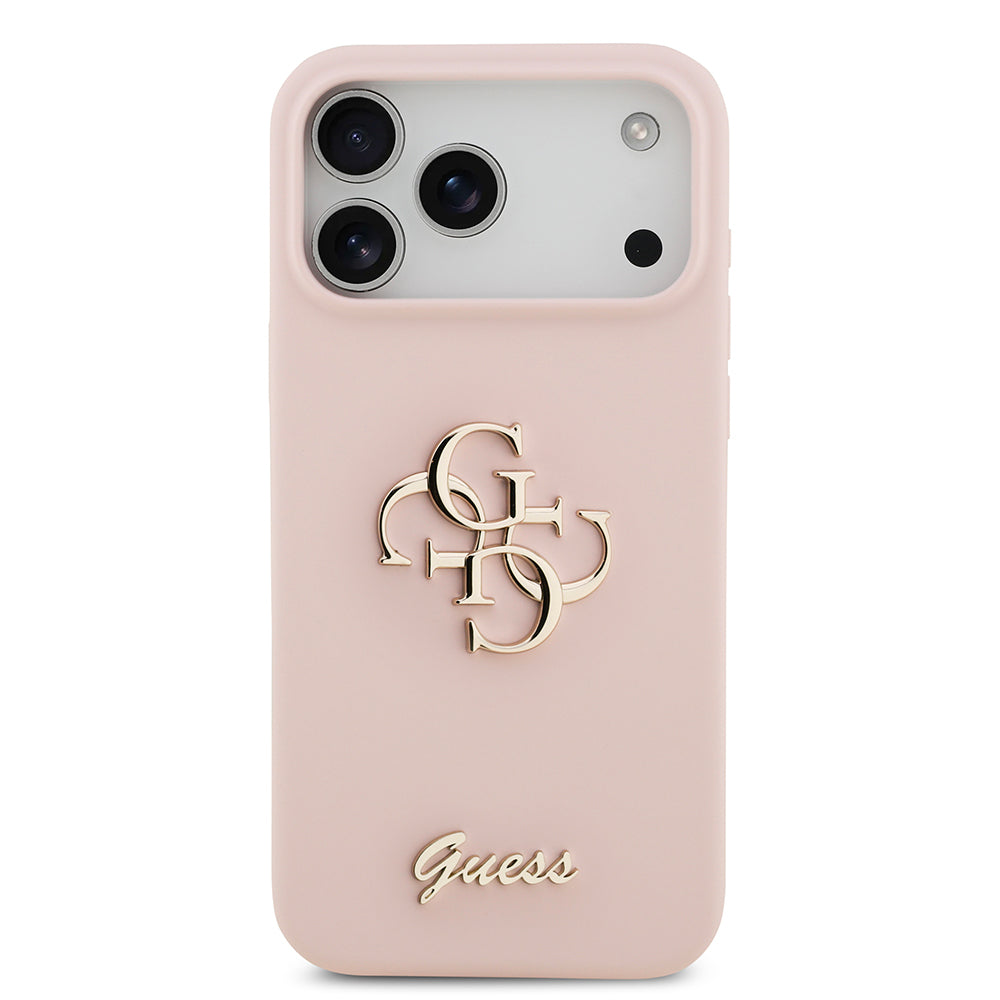Guess iPhone 17 Pro Max Orjinal Lisanslı Grained Yazı Logolu Telefon Kılıfı