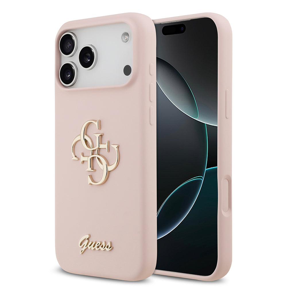Guess iPhone 17 Pro Max Orjinal Lisanslı Grained Yazı Logolu Telefon Kılıfı