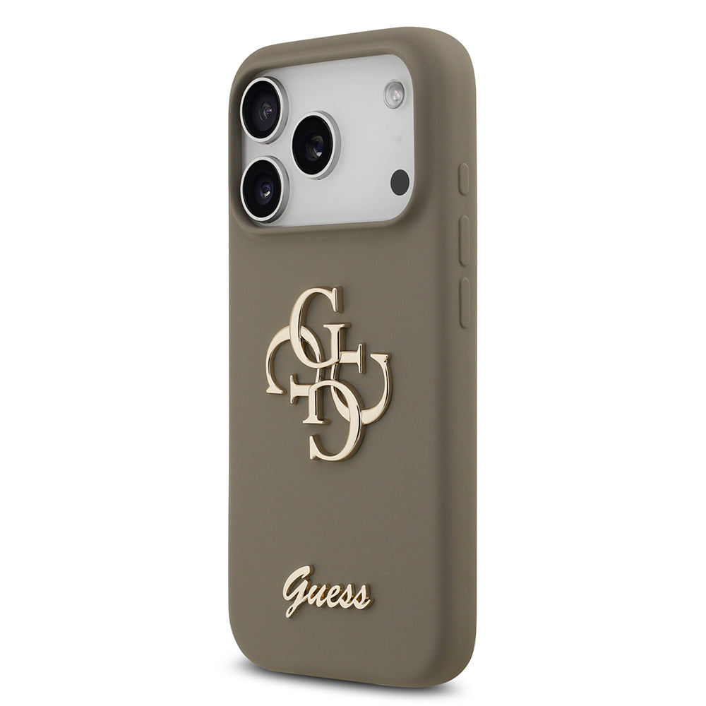 Guess iPhone 17 Pro Max Orjinal Lisanslı Grained Yazı Logolu Telefon Kılıfı