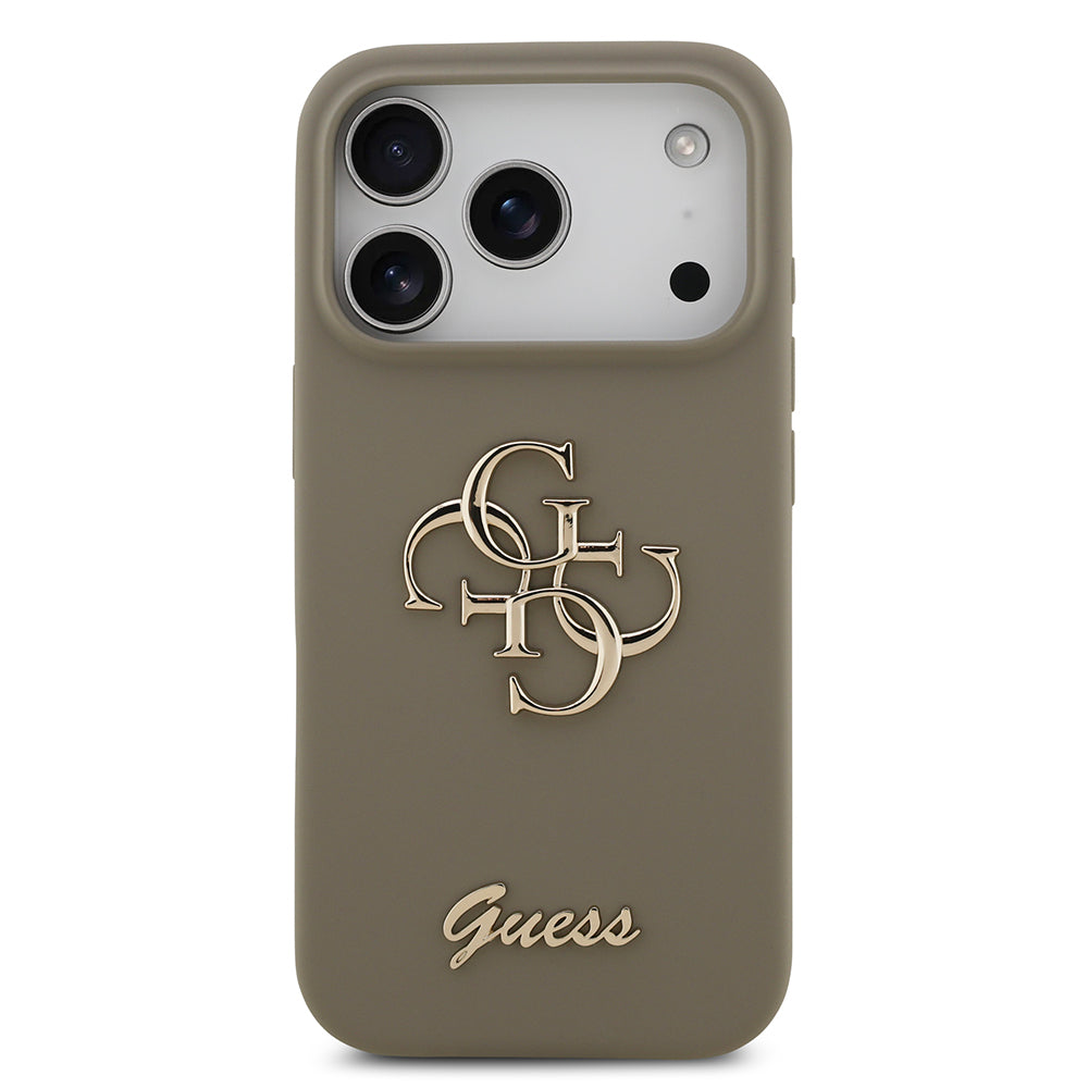 Guess iPhone 17 Pro Max Orjinal Lisanslı Grained Yazı Logolu Telefon Kılıfı