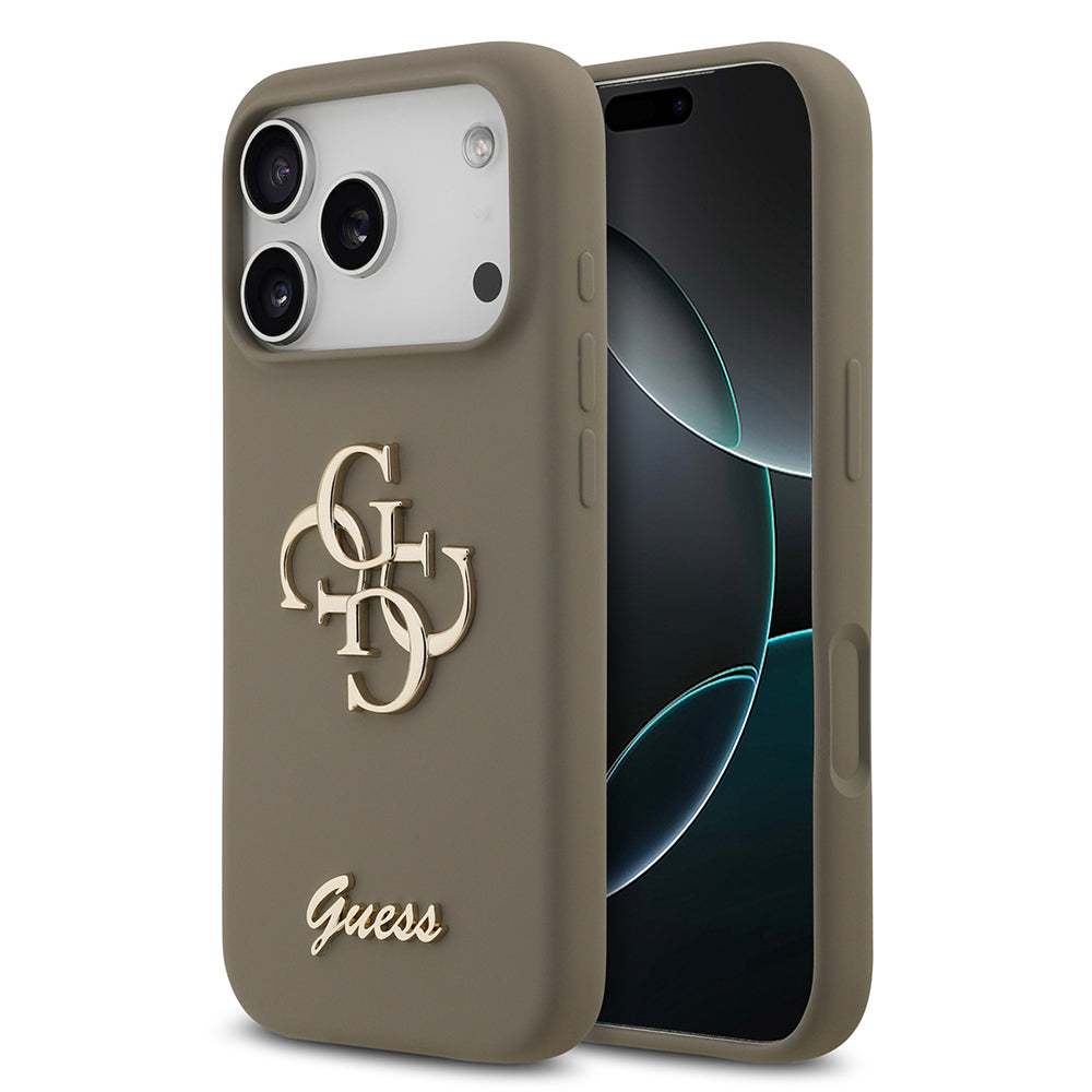 Guess iPhone 17 Pro Max Orjinal Lisanslı Grained Yazı Logolu Telefon Kılıfı