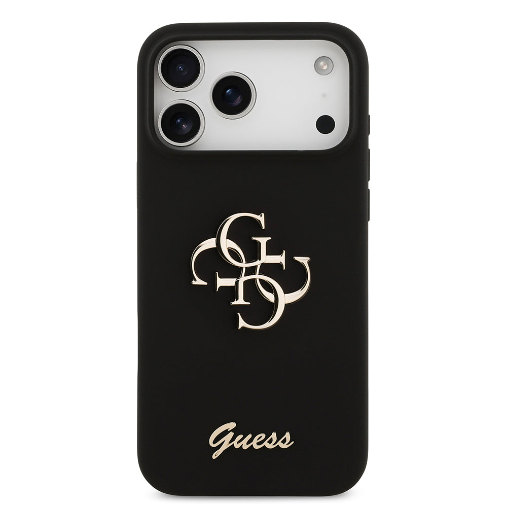 Guess iPhone 17 Pro Max Orjinal Lisanslı Grained Yazı Logolu Telefon Kılıfı