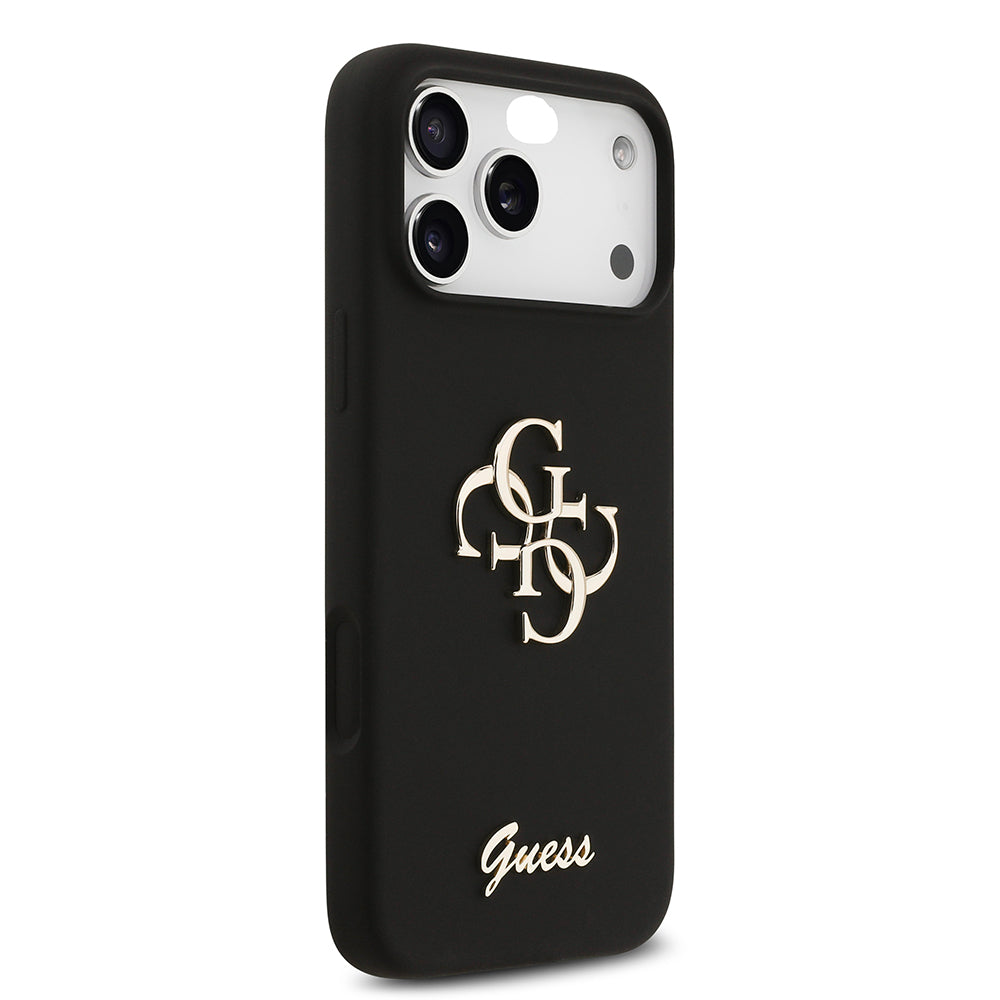 Guess iPhone 17 Pro Max Orjinal Lisanslı Grained Yazı Logolu Telefon Kılıfı