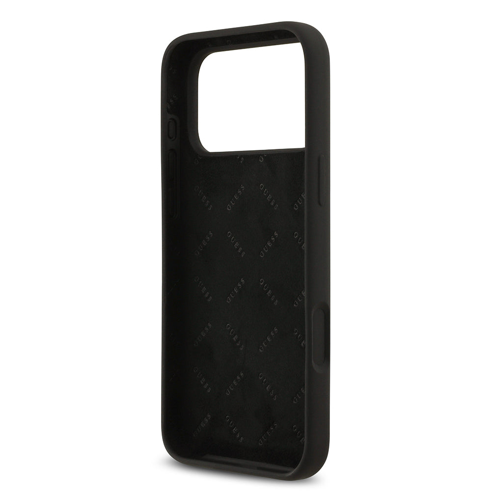 Guess iPhone 17 Pro Max Orjinal Lisanslı Grained Yazı Logolu Telefon Kılıfı