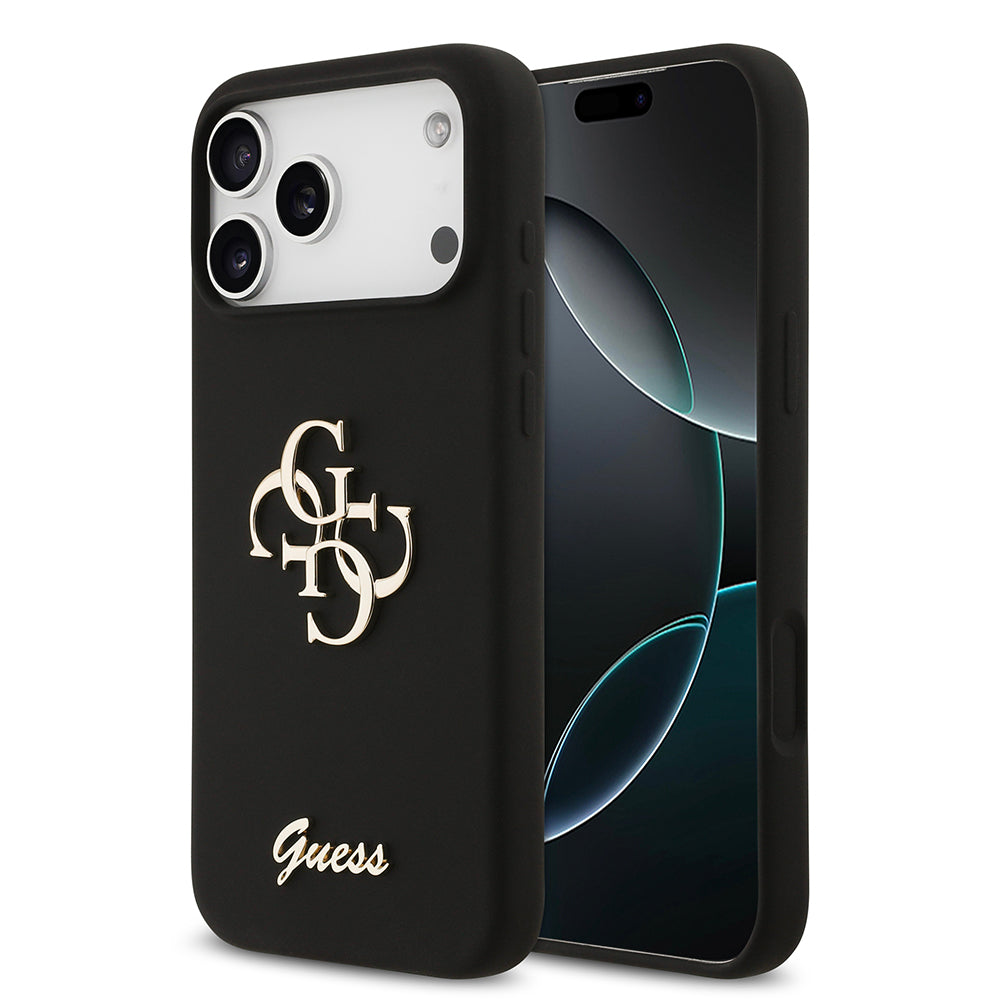 Guess iPhone 17 Pro Max Orjinal Lisanslı Grained Yazı Logolu Telefon Kılıfı