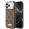 Guess iPhone 17 Pro Max Orjinal Lisanslı M-safe Şarj Özellikli 4G Desenli PU Metal Plaka Klasik Logolu Kılıf
