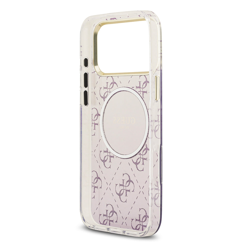 Guess iPhone 17 Pro Max Orjinal Lisanslı M-safe Şarj Özellikli 4G Desenli Simli Silikon Kılıf