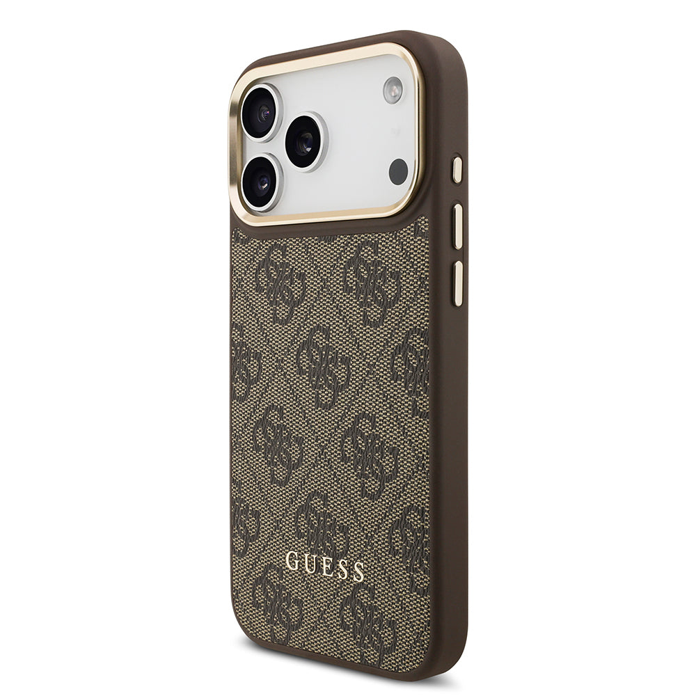 Guess iPhone 17 Pro Max Orjinal Lisanslı M-safe Şarj Özellikli 4G Metal Büyük Logolu Kartlıklı Kılıf