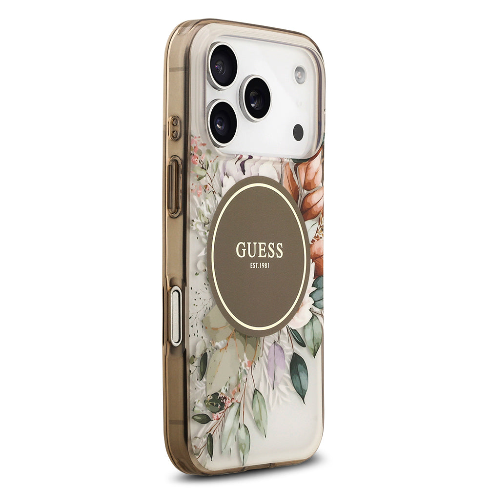 Guess iPhone 17 Pro Max Orjinal Lisanslı M-safe Şarj Özellikli Flower Tonal Circle Kılıf