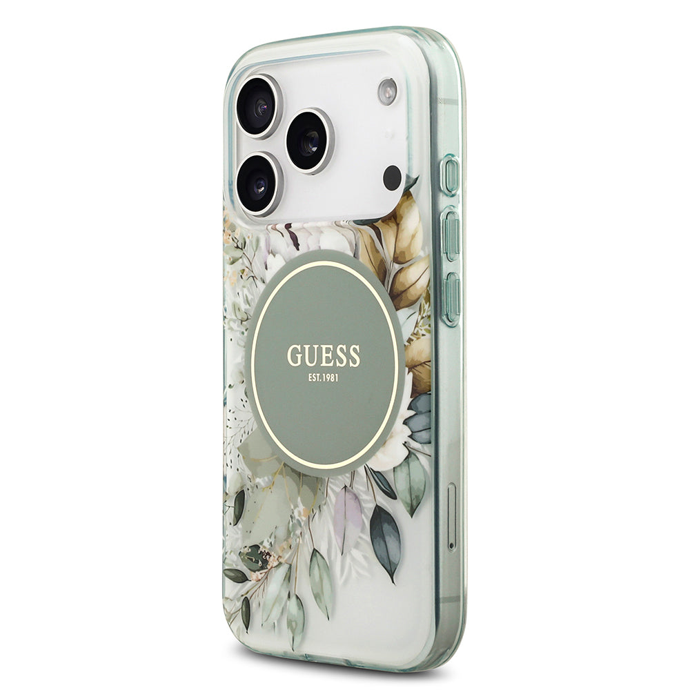Guess iPhone 17 Pro Max Orjinal Lisanslı M-safe Şarj Özellikli Flower Tonal Circle Kılıf