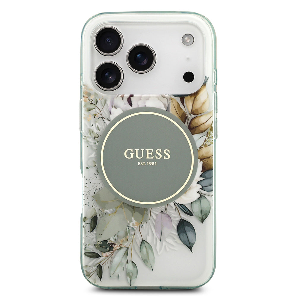 Guess iPhone 17 Pro Max Orjinal Lisanslı M-safe Şarj Özellikli Flower Tonal Circle Kılıf