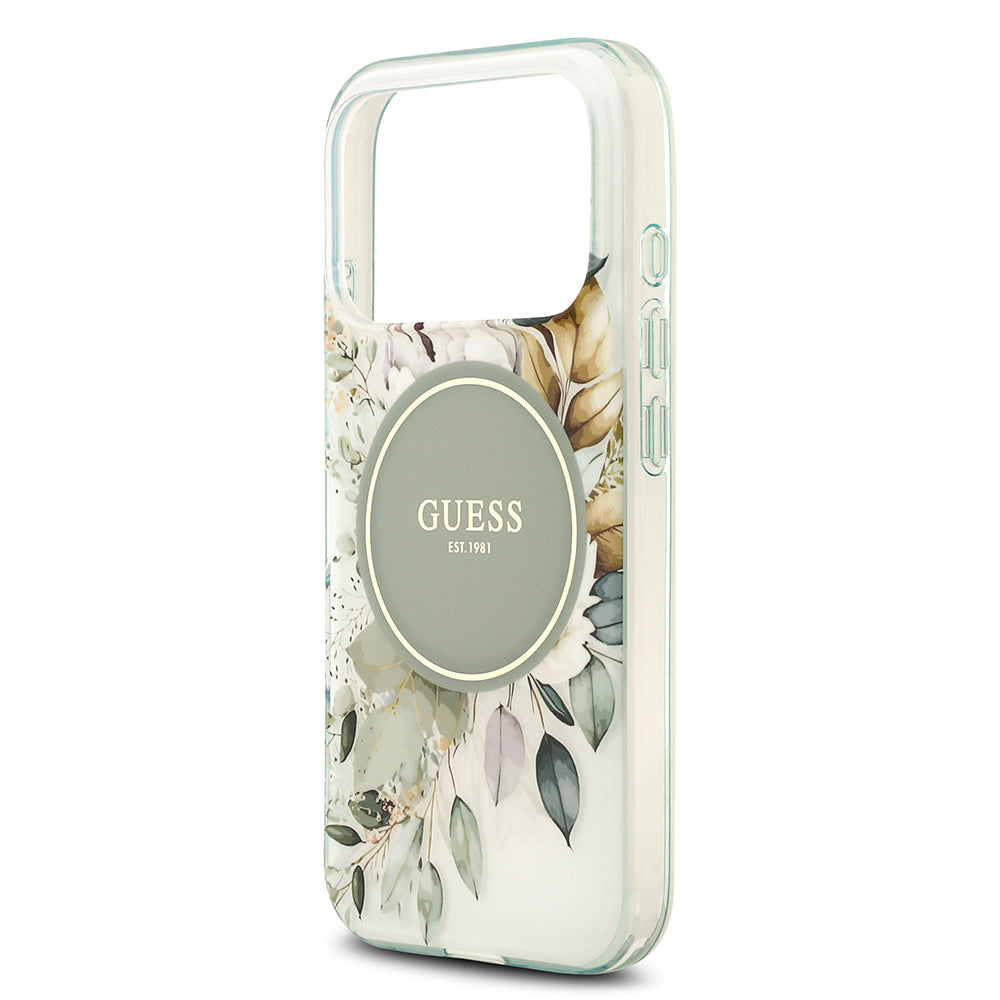 Guess iPhone 17 Pro Max Orjinal Lisanslı M-safe Şarj Özellikli Flower Tonal Circle Kılıf