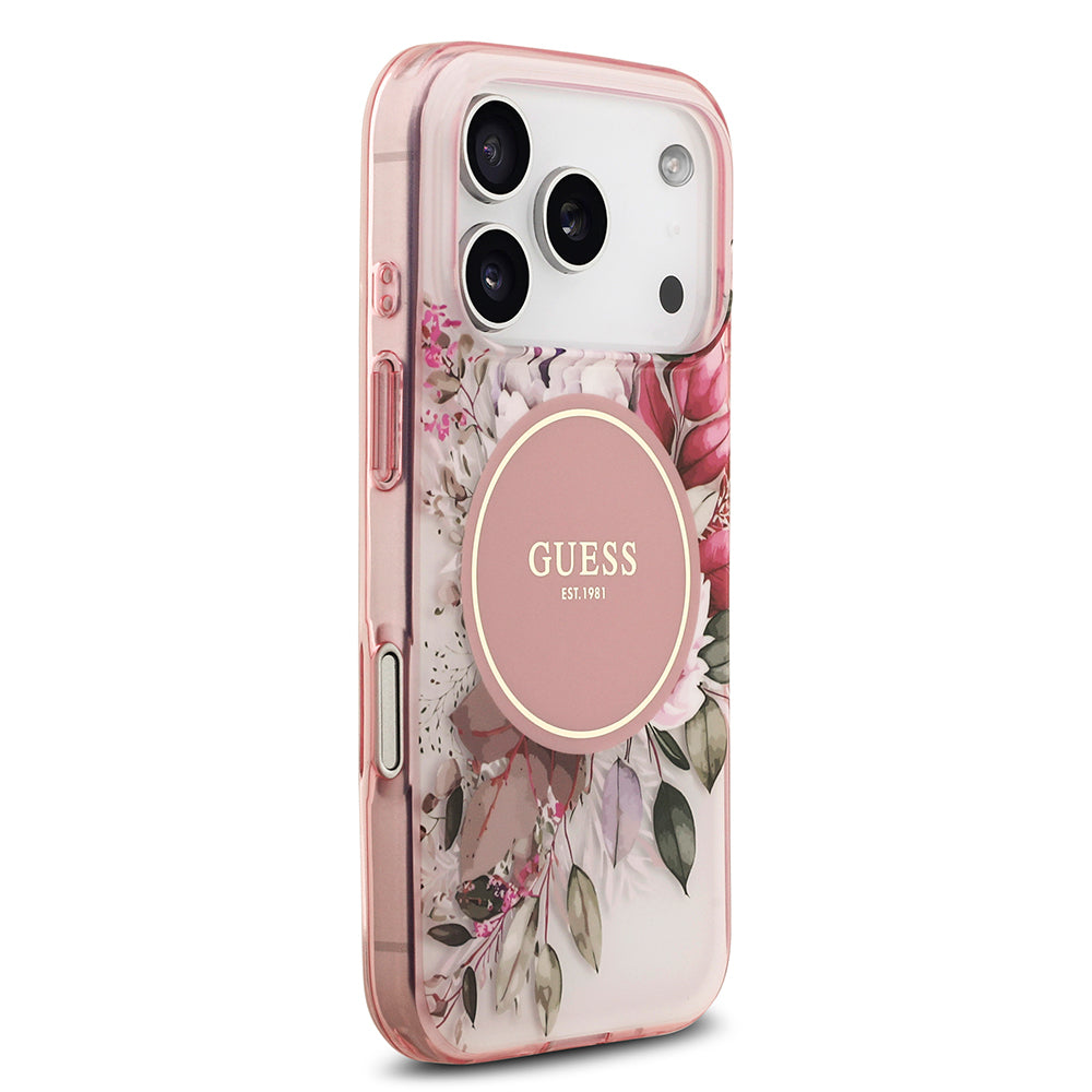 Guess iPhone 17 Pro Max Orjinal Lisanslı M-safe Şarj Özellikli Flower Tonal Circle Kılıf