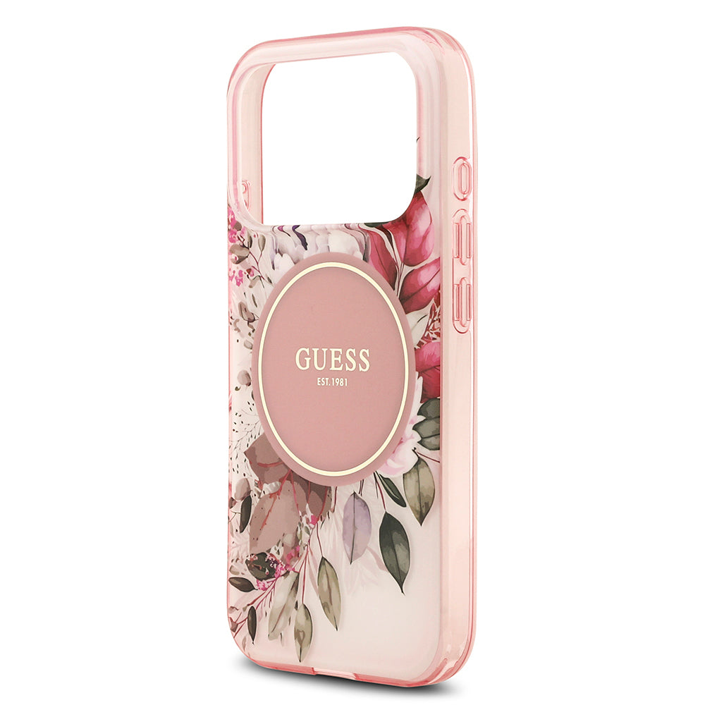 Guess iPhone 17 Pro Max Orjinal Lisanslı M-safe Şarj Özellikli Flower Tonal Circle Kılıf