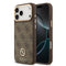 Guess iPhone 17 Pro Max Orjinal Lisanslı M-safe Şarj Özellikli Gold Metal Kamera Çerçeveli Taşlı 4G Logolu Kılıf
