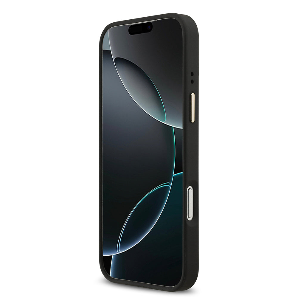 Guess iPhone 17 Pro Max Orjinal Lisanslı M-safe Şarj Özellikli Gold Metal Kamera Çerçeveli Taşlı 4G Logolu Kılıf