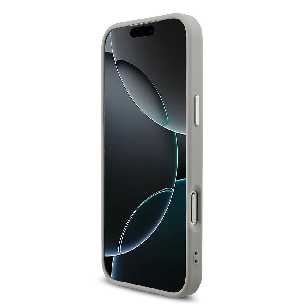 Guess iPhone 17 Pro Max Orjinal Lisanslı M-safe Şarj Özellikli Metal Kamera Çerçeveli Üçgen Logolu Glitter Kılıf