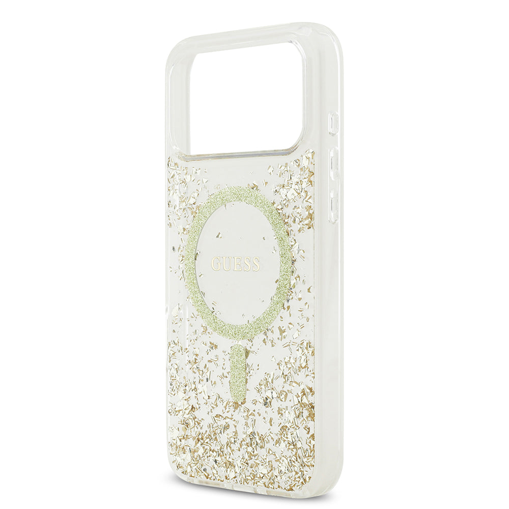 iPhone 17 Pro Max Kılıf Guess Orjinal Lisanslı M-safe Şarj Özellikli Transparan Resin Bottom Kılıf