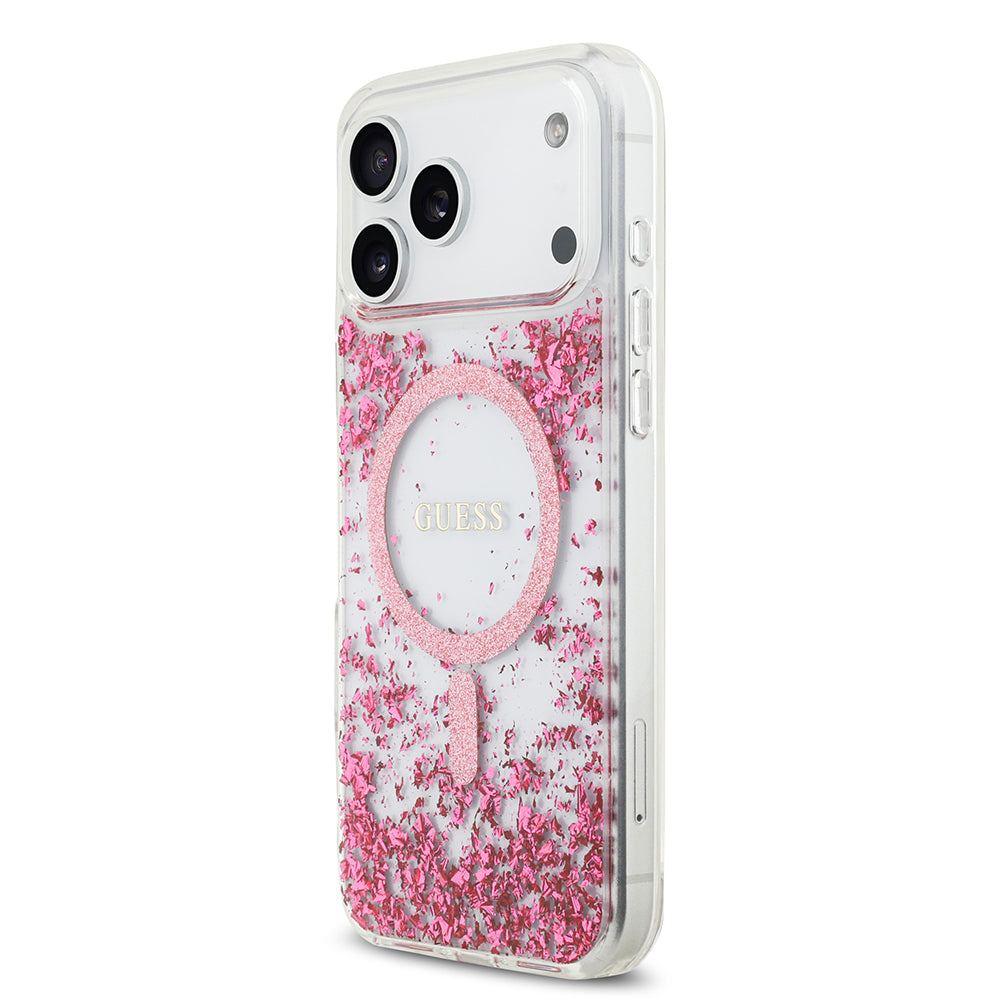 iPhone 17 Pro Max Kılıf Guess Orjinal Lisanslı M-safe Şarj Özellikli Transparan Resin Bottom Kılıf