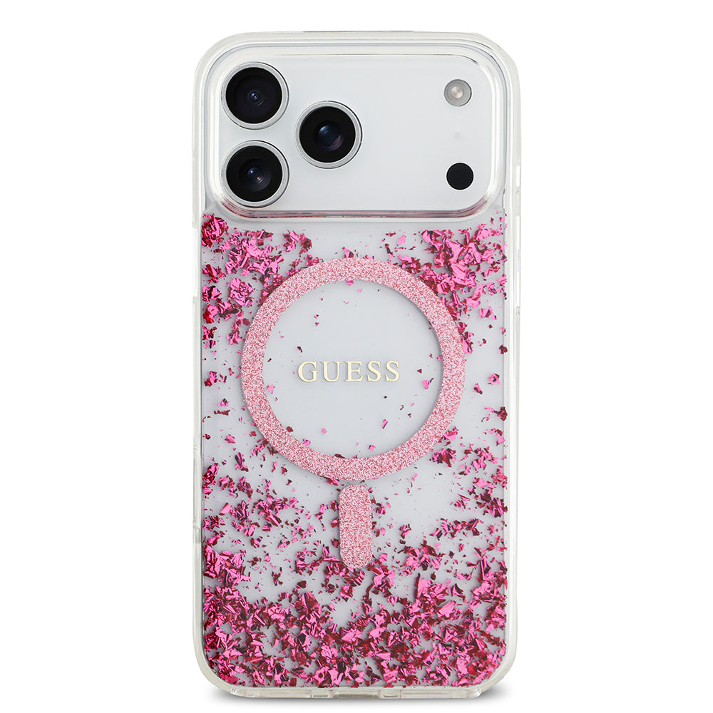 iPhone 17 Pro Max Kılıf Guess Orjinal Lisanslı M-safe Şarj Özellikli Transparan Resin Bottom Kılıf